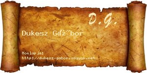 Dukesz Gábor névjegykártya
